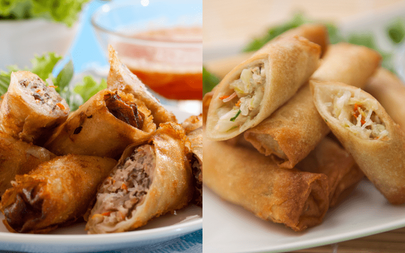 which is healthier spring roll or egg roll